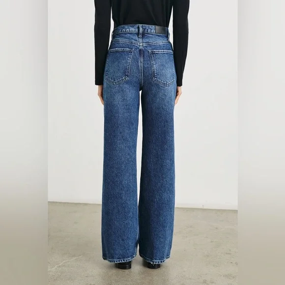 Rails The Getty Wide Leg Denim Jeans in Moonlit Ocean Blue Dark Wash Size 28. - Picture 16 of 16